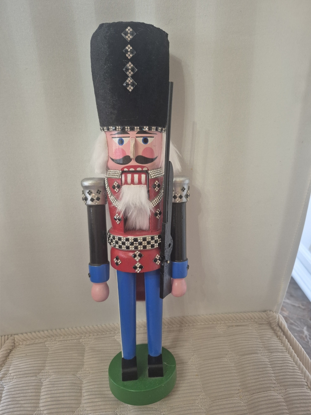 Classic Red and Blue Nutcracker Holiday Figurine
